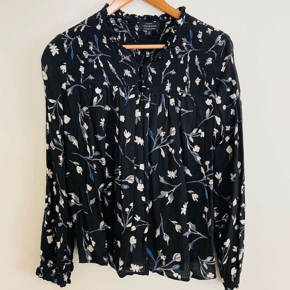 Lucky Brand│Black Printed Blouse